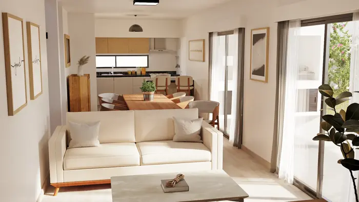 Render de living cocina