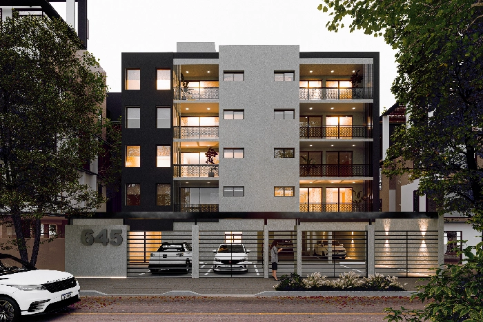 Edificio 645 de noche — render urbano SketchUp D5 DP Renders
