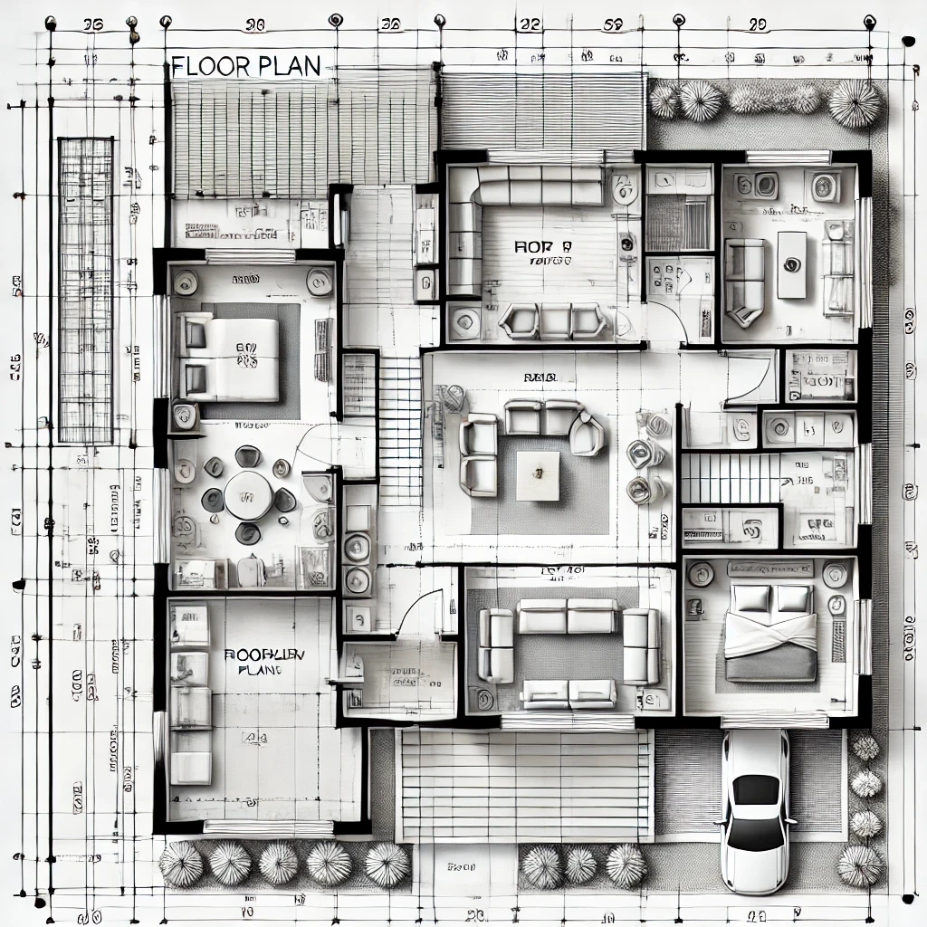 Ilustración de planta de una vivienda, sin documentación técnica validada
