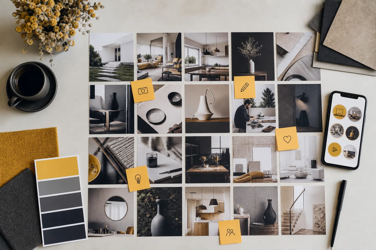 Grilla de fotos e ideas para planificar el feed de Instagram de un negocio