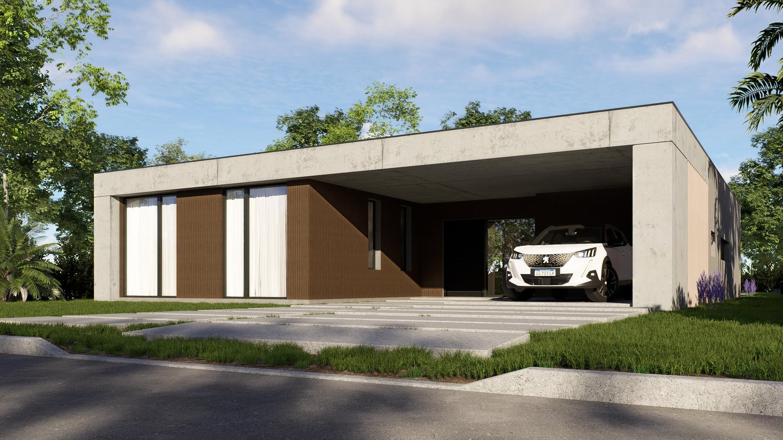 Render de interior con materiales PBR